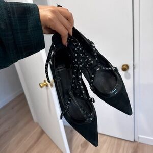 Jeffrey Campbell Black Studded Flats